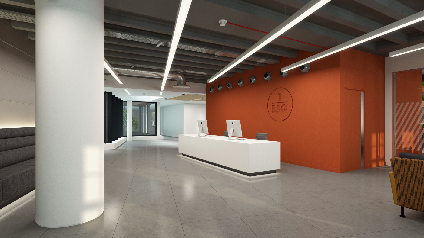 Refurbish listed building industrial aesthetic - modern reception