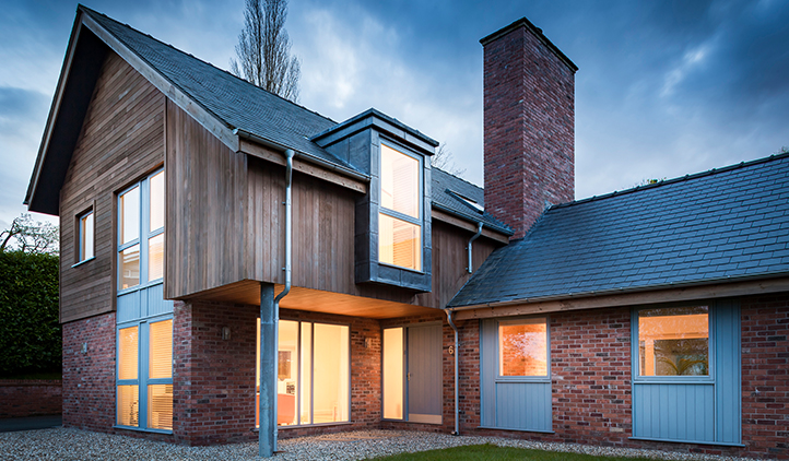 Architecture - contemporary residential property at dusk