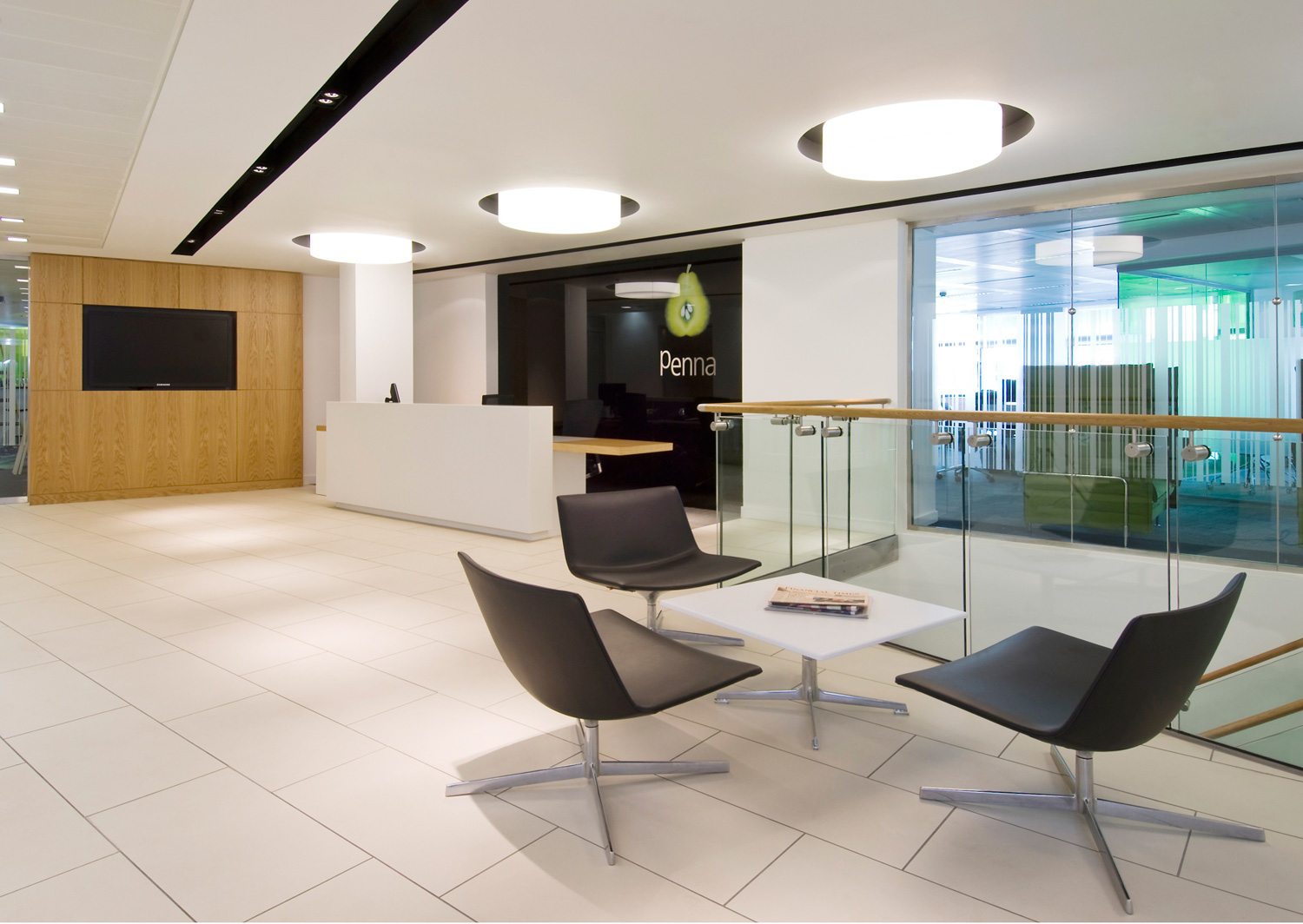 Workplace analysis and space planning - reception with client waiting area