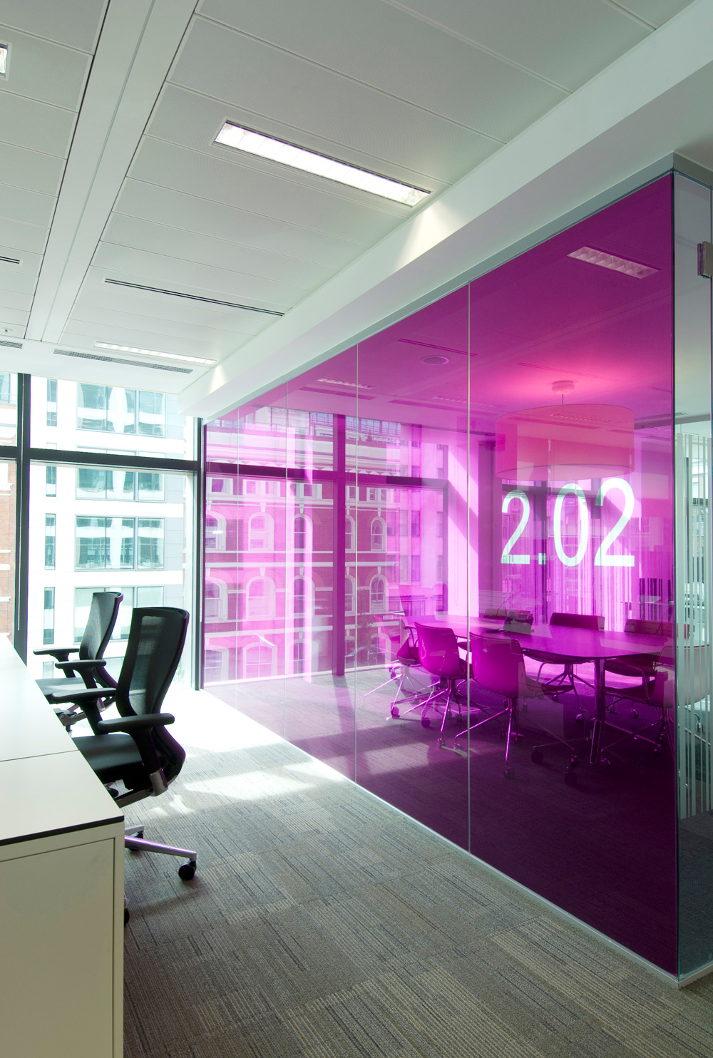 Workplace analysis and space planning - use of colour to zone meeting rooms