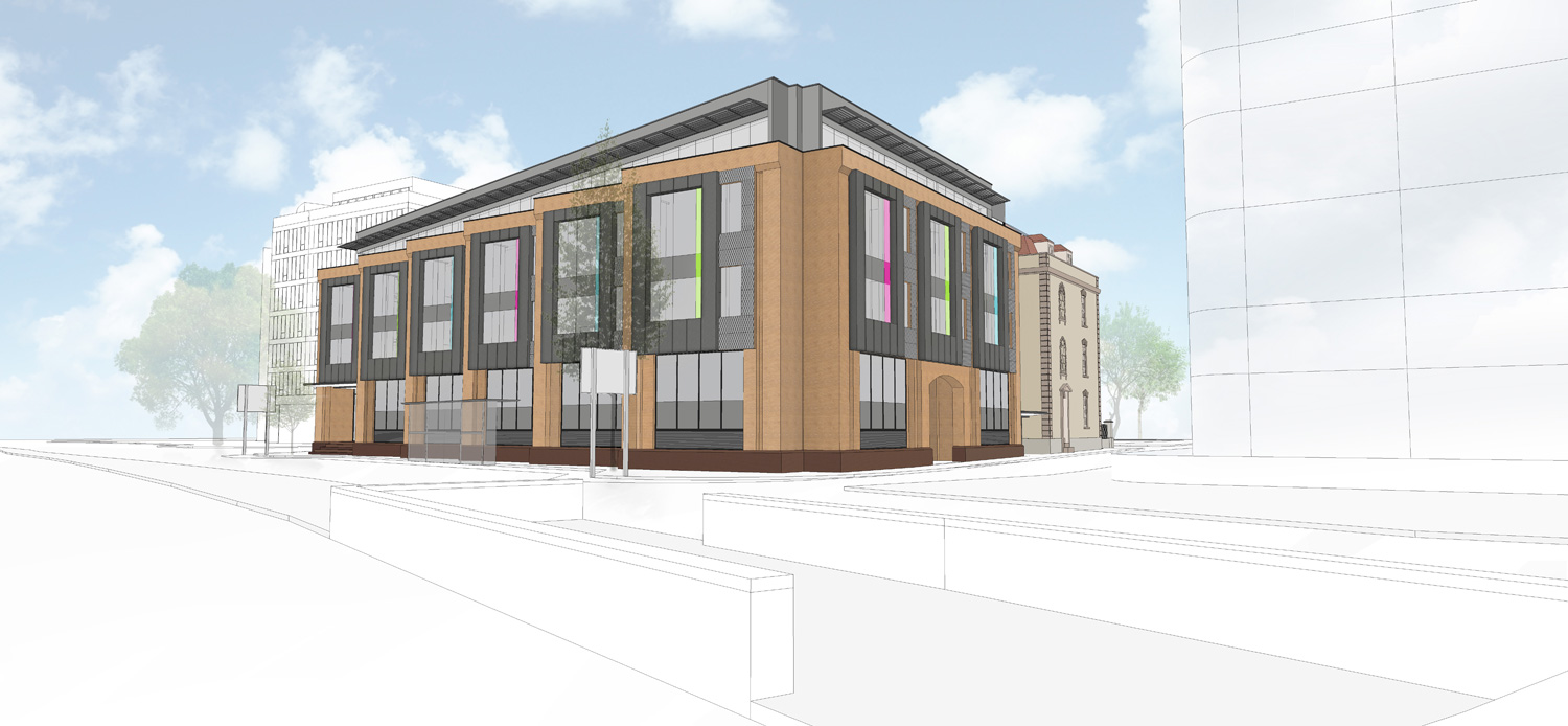 Refurbish listed building industrial aesthetic - external facade proposals