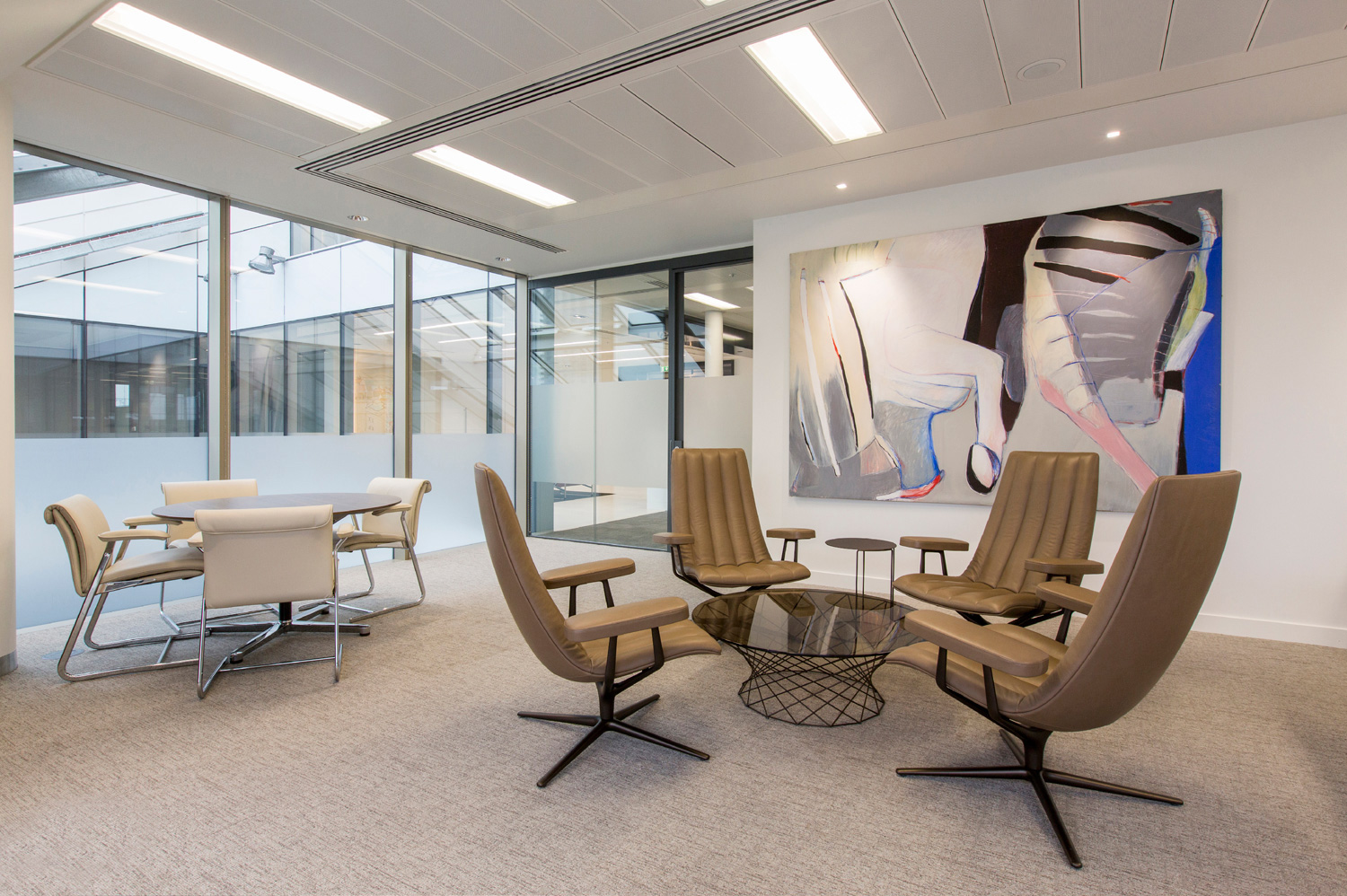 Monochromatic office interiors fit out in London - executive office