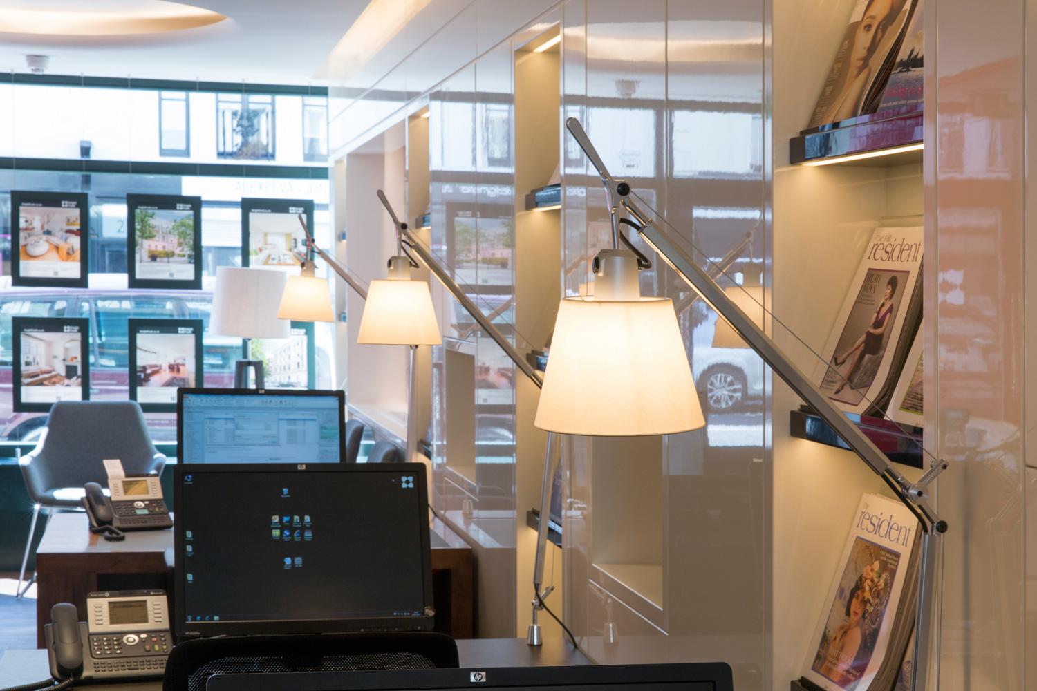 Sales and letting agencies design - listed building renovation interior close up of lamps