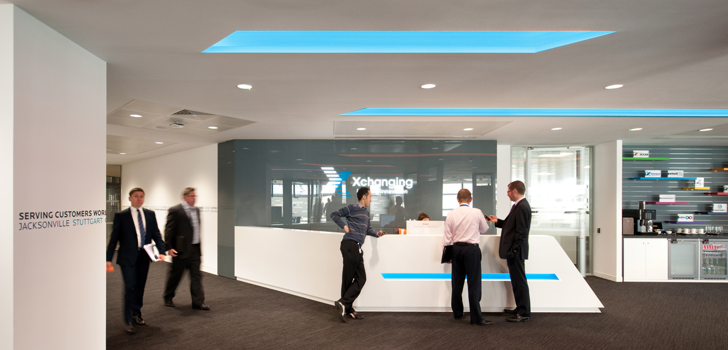 Innovative technology office design, Walbrook Builidng, London - reception area