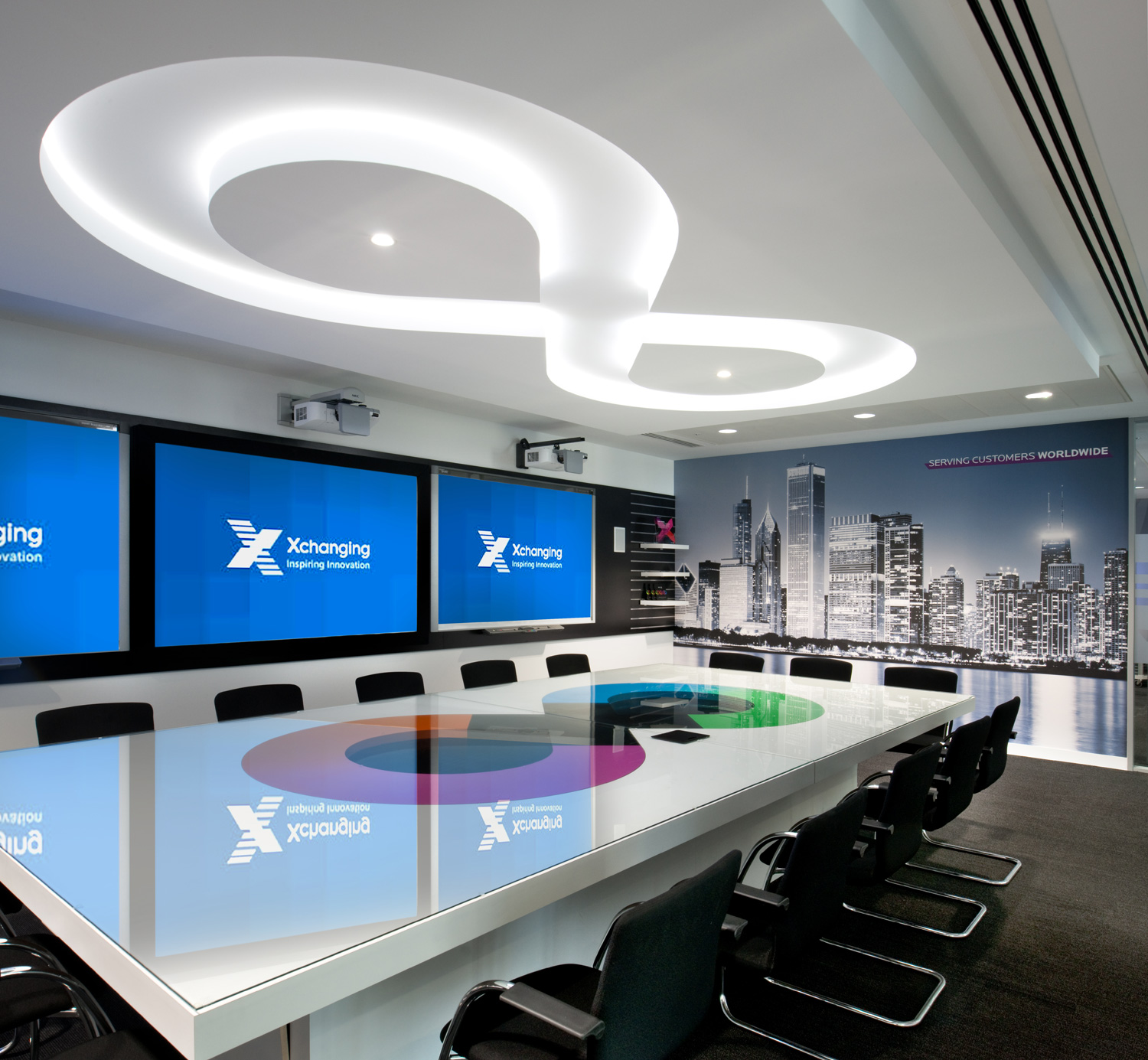 Innovative technology office design, Walbrook Builidng, London - branded demonstration room