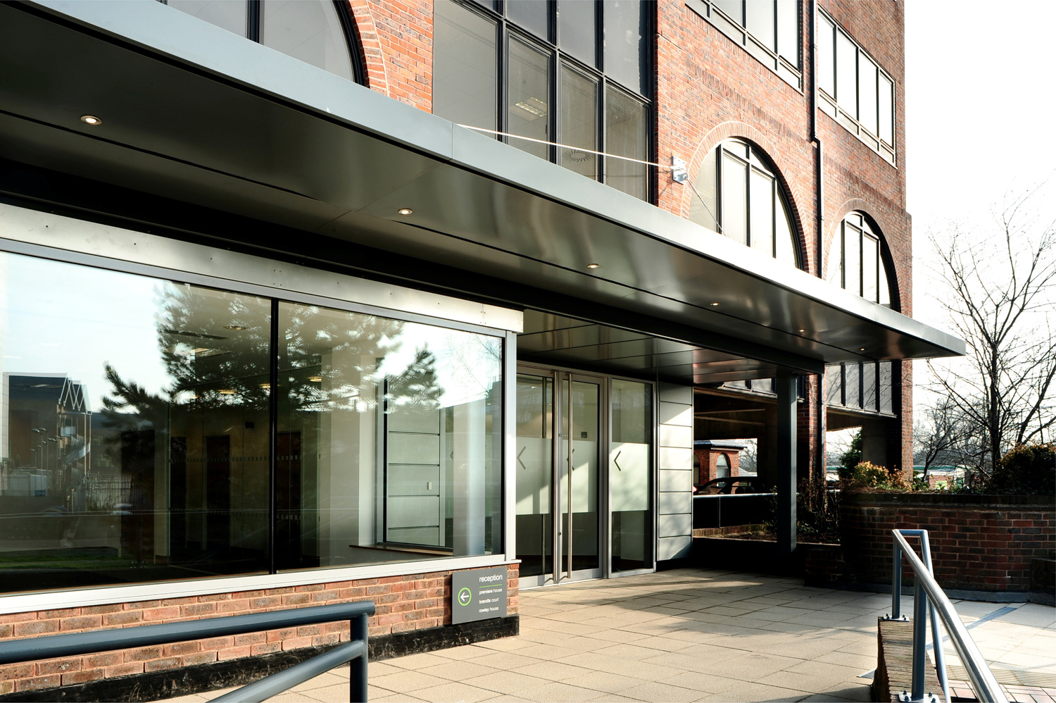Cat A refurbishment including reception - rear entrance canopy
