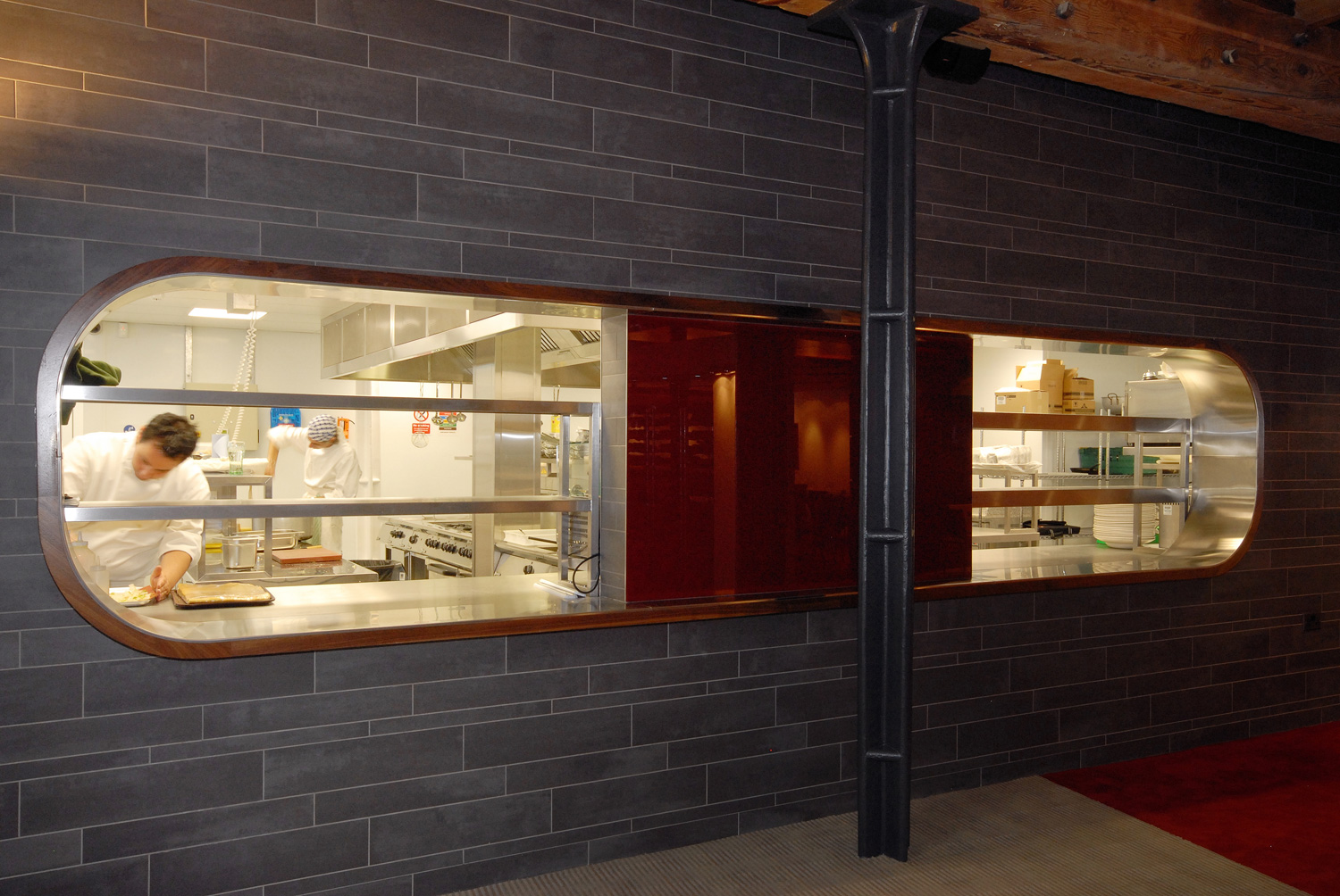 Restaurant interior design - views through to the kitchen