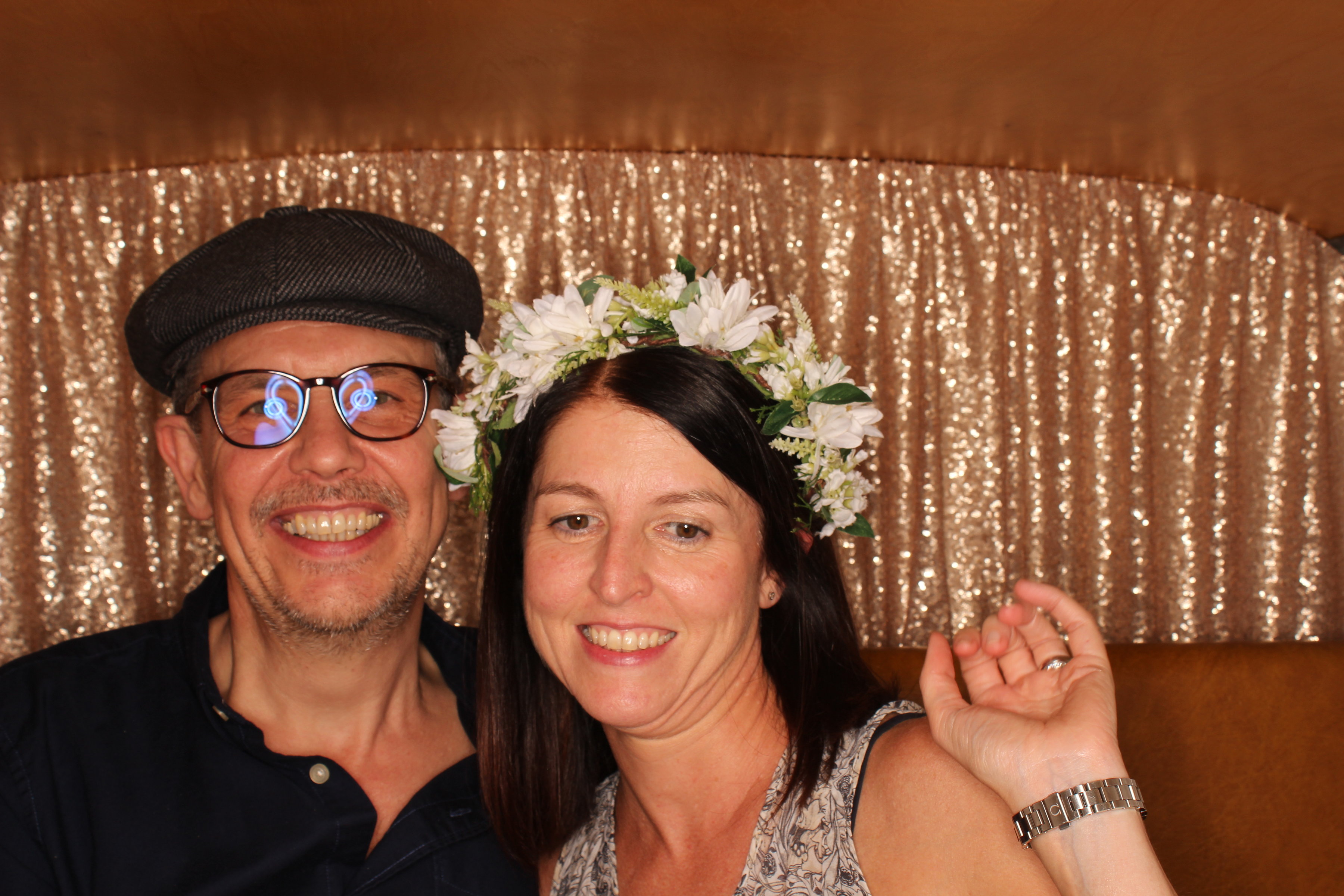 Mansfield Monk 25th anniversary celebrations - people dressed up in photo booth