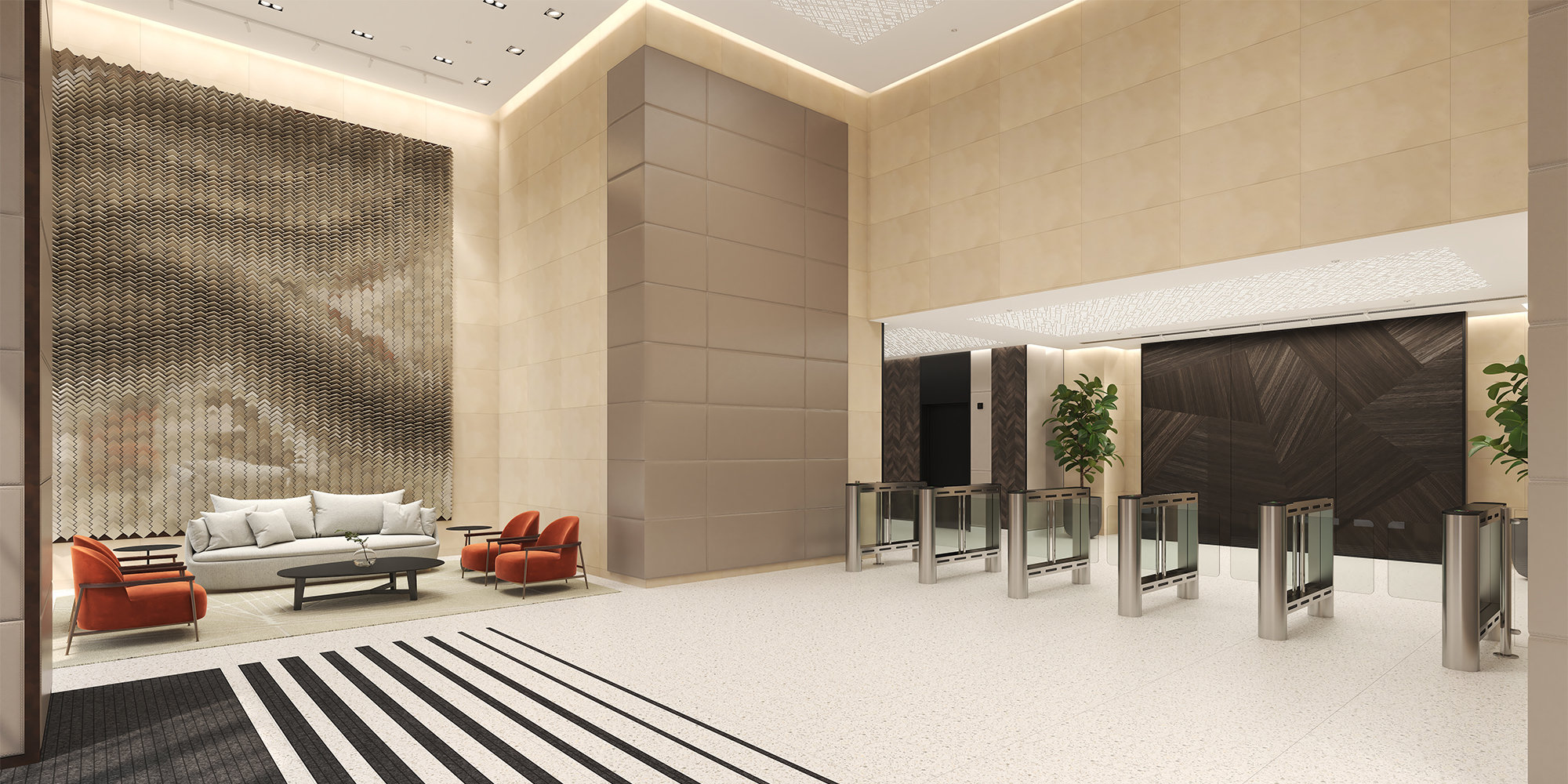 Devonshire House reception - soft seating view