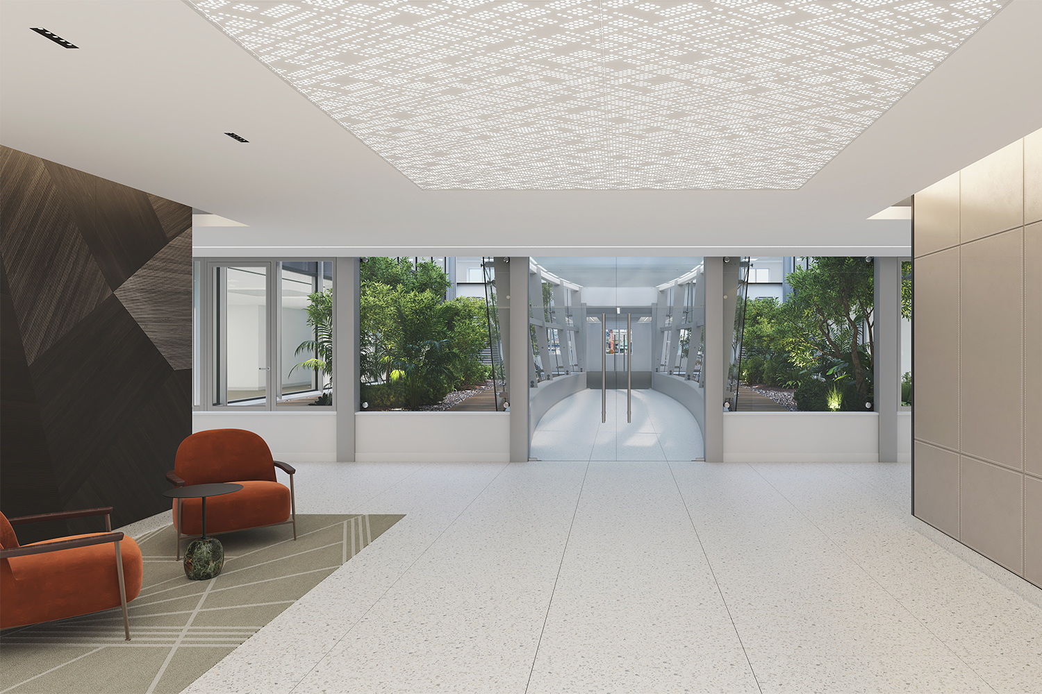 Devonshire House reception - entrance atrium